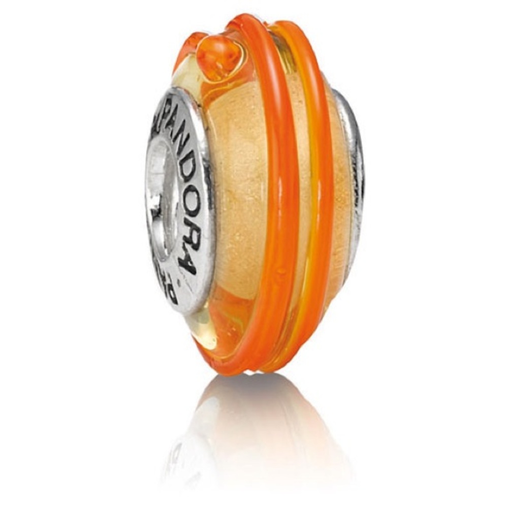 Orange Ribbon Charm
Retired Orange Murano Glass Ribbon Bead - 790621